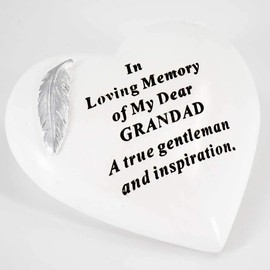Special Grandad Graveside Memorial Feather Heart Grave Plaque Ornament Decoration