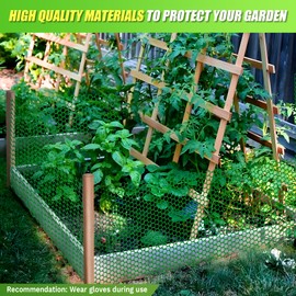 Plastic Chicken Wire Mesh- 16in x 20ft Green Plastic Mesh Roll - Plastic Chicken Wire for Floral Arrangements, Poultry, Animal Barrier, Gardening - Plastic Fence & Garden Netting Solution
