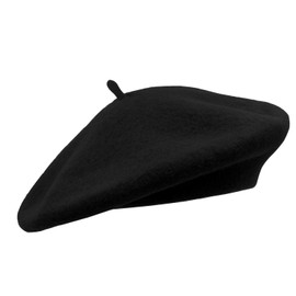 Umeepar Wool French Beret Hat Solid Color Winter Hat for Women, Black