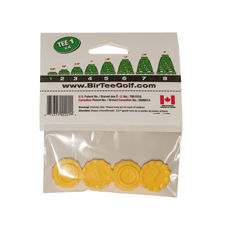 BirTee Pro Golf Tees - Size #1 (1/4") Individual Size