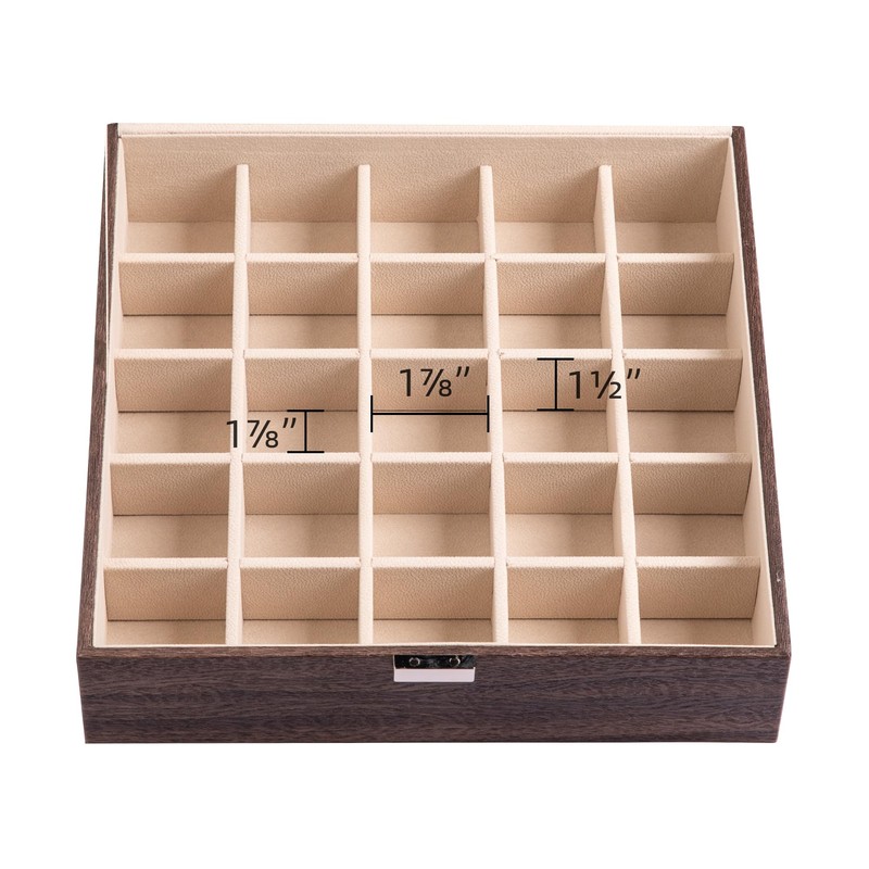 Frebeauty Earring Organizer Classic Jewelry Box 50 Slots Double Layer