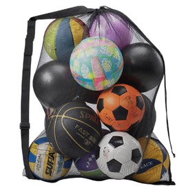 Mayoii Extra Large Football Mesh Bag, Drawstring Bag with Adjustable Shoulder Strap, Waterproof Storage Bag for Basketball, Soccer, Volleyball