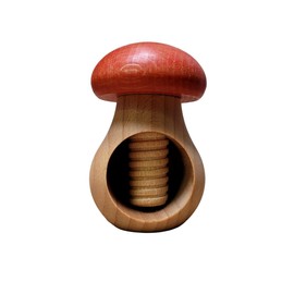 Wooden World Nutcracker made from natural beech wood - VERY SOLID - mushroom Red