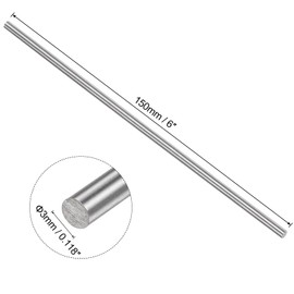 uxcell 10pcs Round Steel Metal Rods, 3mm x 150mm High Speed Steel (HSS) Lathe Bar Stock Tool, for Shaft Gear Drill Lathes Boring Machine Turning Miniature DIY Craft