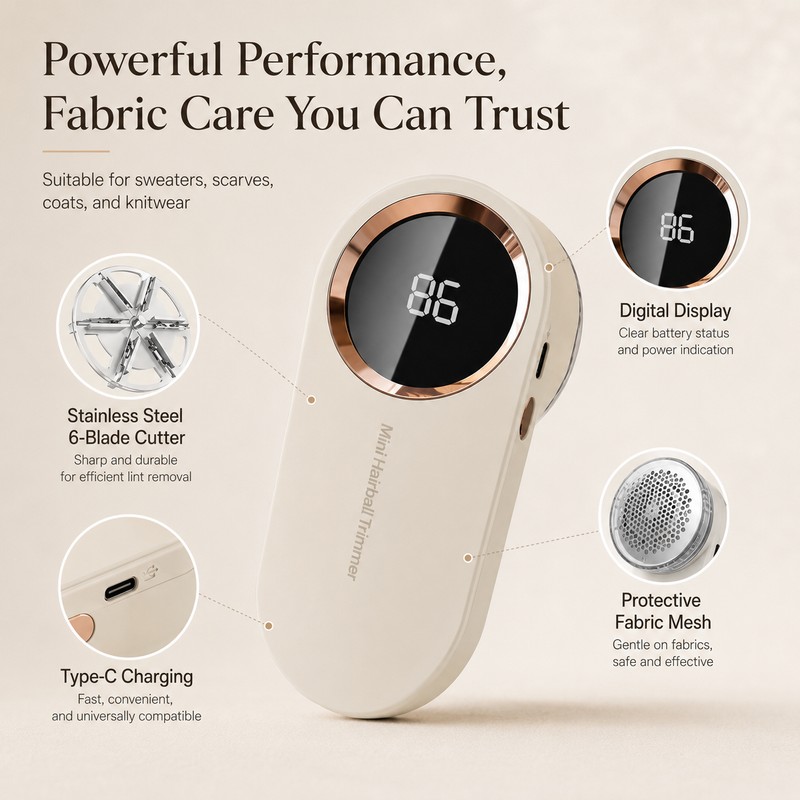 Electric Lint Remover for Sweaters & Clothing – USB Rechargeable