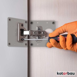KOTARBAU® Set of 4 Hinges Repair Plate 9 x 9 cm Repair Piece with Screws 4 Pieces Stainless Steel Cabinet Hinges Repair Plate Pot Hinge Can Hinge Repair Kit for Hinges