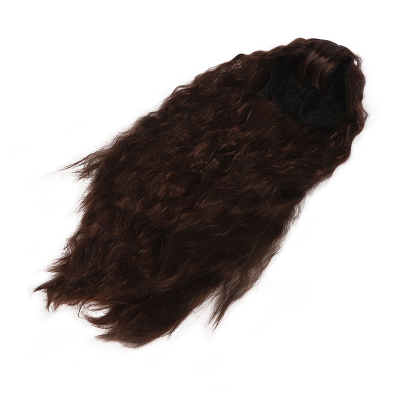 Women Long Brown Wavy Wig Heat Resistant Soft Fluffy Brown