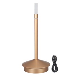 Cordless Candle Lamp USB Type C LED 2000mAh Rechargeable Candle Shaped Portable Desk Lamp for Restaurant Dinner Table Rose Gold