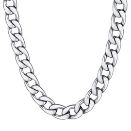 Mens Hip Hop Chain Stainless Steel Neck Chains for Men Curb Necklace Jewelry Gift 15mm 24 inches