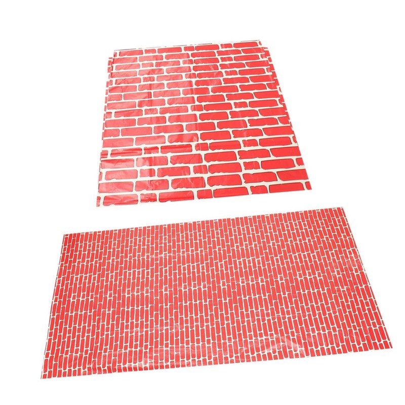 WOONEKY Brick Wall Christmas Tablecloth Set Picnic Table Cover Pe
