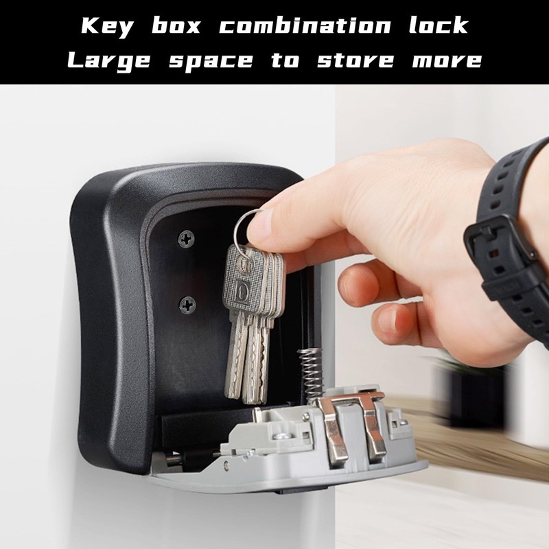 Jiujuda9 Key Safe Wall Mounted Outside, Key Lock Box Outdoor