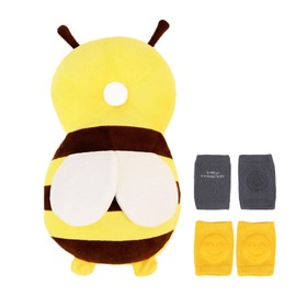 Jisrcha Baby Head Protection, Baby Head Protection Fall Protection Backpack with Knee Pads for Crawling, Baby Crawling Aid for 4-24 Months Children Learning to Crawl and Run, Bee-Shaped