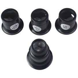 FDXGYH 4pcs Black Monocular Loupe Portable Eye Clip Magnifier Glass Watch Jewelry Experimental Repair Tool(5X 10X 15X 20X)
