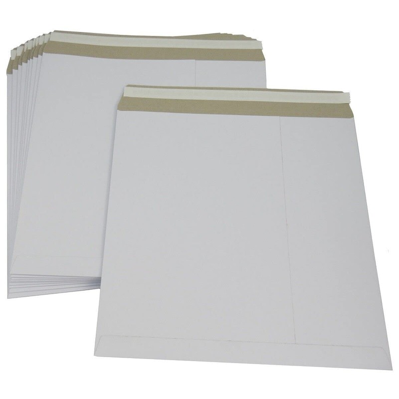 12" Strong White LP Record Mailers Envelopes White Cardboard Self