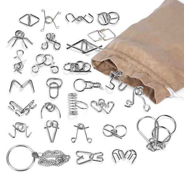 Joyeee Pack of 28 Metal Brain Teasers is 3D Puzzle