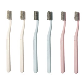 FRCOLOR 6pcs Hard Bristles Adults Toothbrushes for Deep Oral Care Durable Manual Tooth Cleaning Tools with Rounded Tips for Gentle Gum Protection Lightweight Portable Design