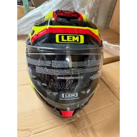 LEM NEW LEM Motorcycle Helmet PARAGON Yellow / Red  DOT SIZE Small 55-56CM