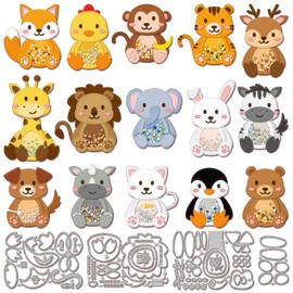 GLOBLELAND Giraffe Shake Cutting Dies for DIY Scrapbooking Metal Penguins Cutting Dies Animal Cutting Dies for Card Making Embossing Photo Album Craft Decor