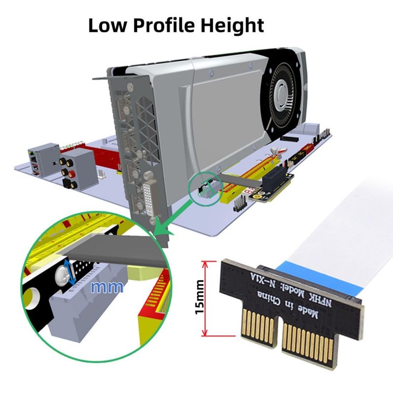 chenyang PCI-E X1 Extension Adapter PCI Express X1 Low Profile