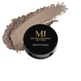 Mela Beauty Studio Brow Powder Duo | Two-shade Brow Powder Compact | Enhance Color and Fill in your Eyebrows | Get Naturally Beautiful Eyebrows | Smudge-proof humidity resistant Formula (Dark Brown)