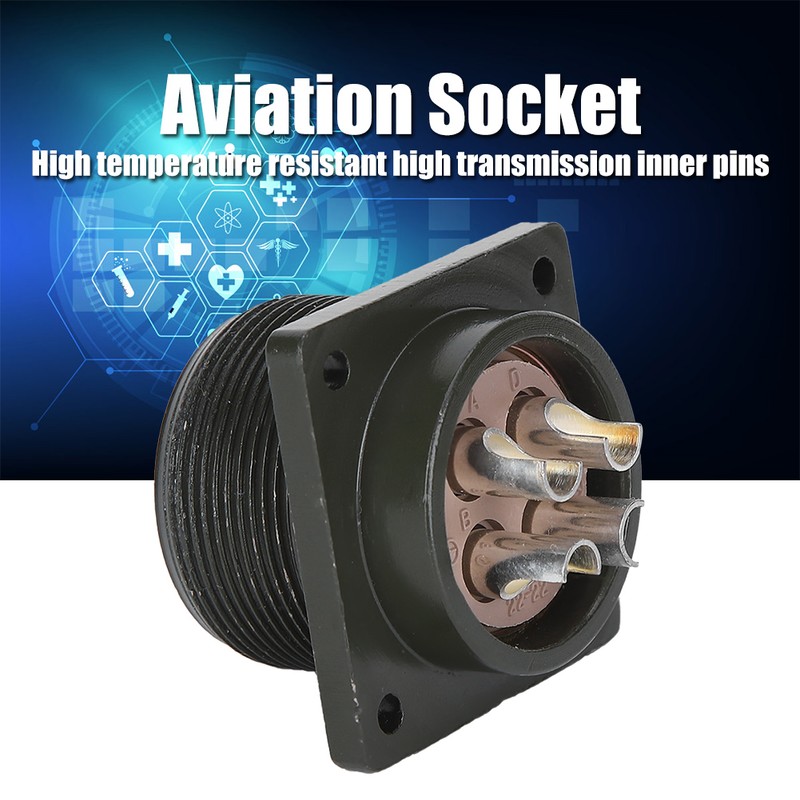 Aviation Socket 4 Pin 2.2KW‑5.5KW Alloy Equipment Plug Motors Industrial