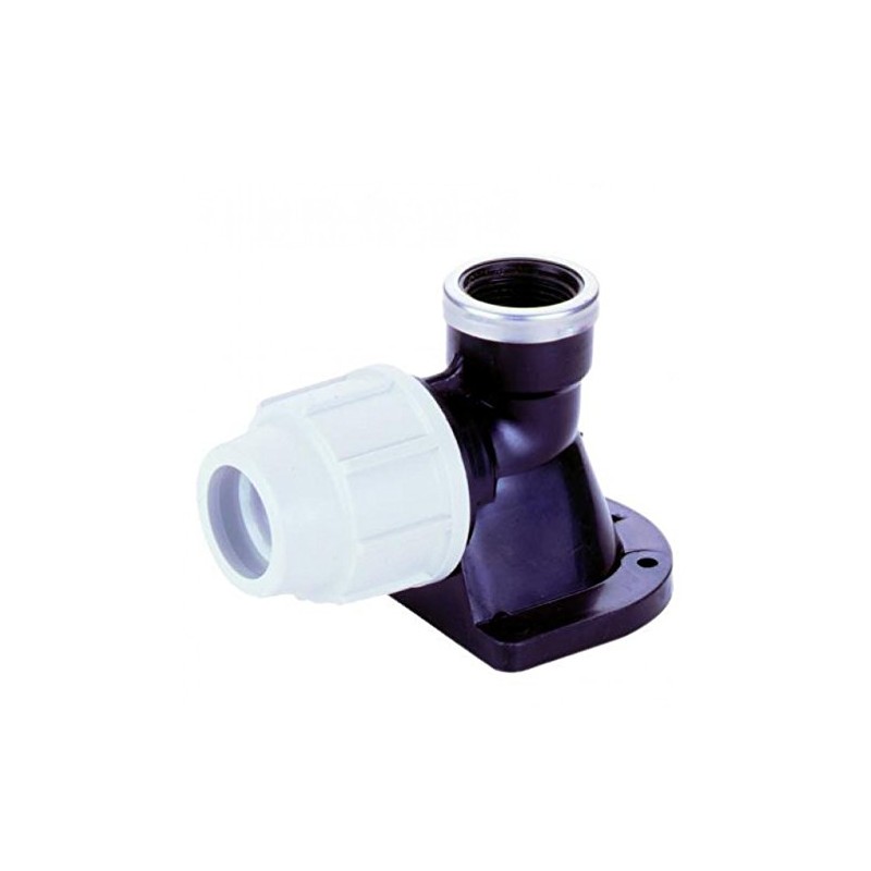 PLASSON 7750 20mm x 1/2" Plastic Wallplate Elbow