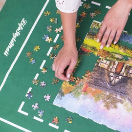 LifeStyleMall Jigsaw Mat – Jigsaw Puzzle Roll Mat - Puzzle Storage Mat – Jigsaw Accessory - Portable Puzzle Mat 500, 1000, 1500 Pieces – Premium Felt Material