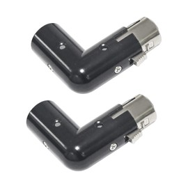 3-Pin XLR 90 Degree Adapter, Adjustable Male to Female Right Angle XLR Adapter for Dmx Cable Black (2 Packs)
