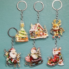 Christmas Acrylic Elk Sign Keyring Accessory - Party Supplies lf1346 Free Size/Option NO.13 10ea