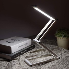 Foldable Desk Lamps, Reading Lamp with USB Charging Port 2 Modes Lightweight Dimmable Office Lamp for Reading Study Working