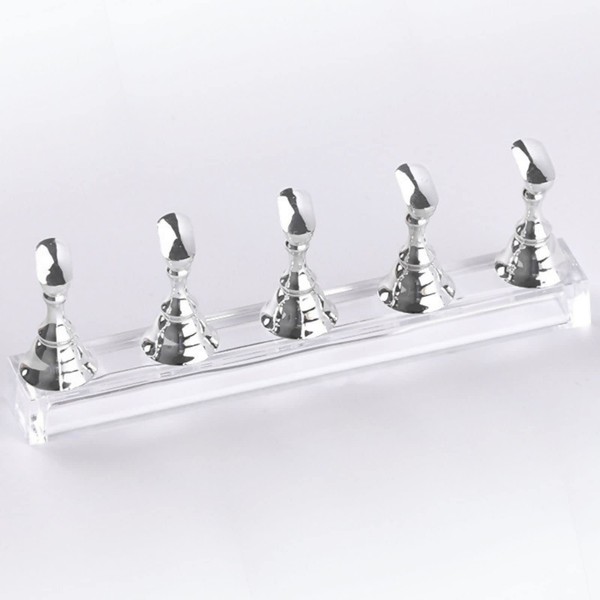 COLORBIRD Magnetic Nail Tip Stand Magnetic Nail Tip Nail Stand Clear (Silver 5)