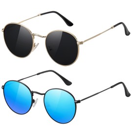YWWPMDOF Round Sunglasses Women Men - Trendy Small Circle Polarized Sun Glasses UV Protection