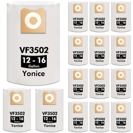 15 Pack 23743 VF3502 Vacuum Bags Compatible with Ridgid 12-16 Gallon Wet Dry Vacuums,Dust Collection Bags WD1950 WD1956 WD1850 WD1851 RV2400HF WD1450 WD1680 WD1270