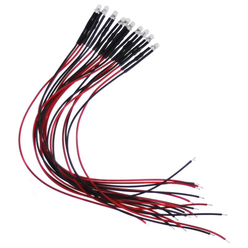 10 x 3 mm LED, 5 V, red, with 20