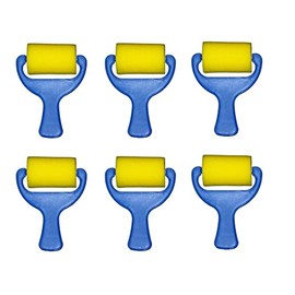 Painting rollers | Sponge roller with plastic handle | 7cm length x 2.5cm diameter | Pack of 6