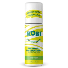 Kobi Deodorant for Active Kids, Teens, Boys, Girls - Natural, Aluminum-Free, Sport Strength - Lime Twist
