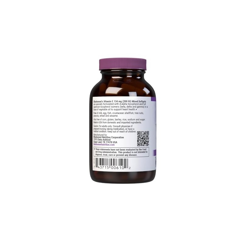 BlueBonnet Vitamin E 200 IU Mixed Softgels, 50 Count