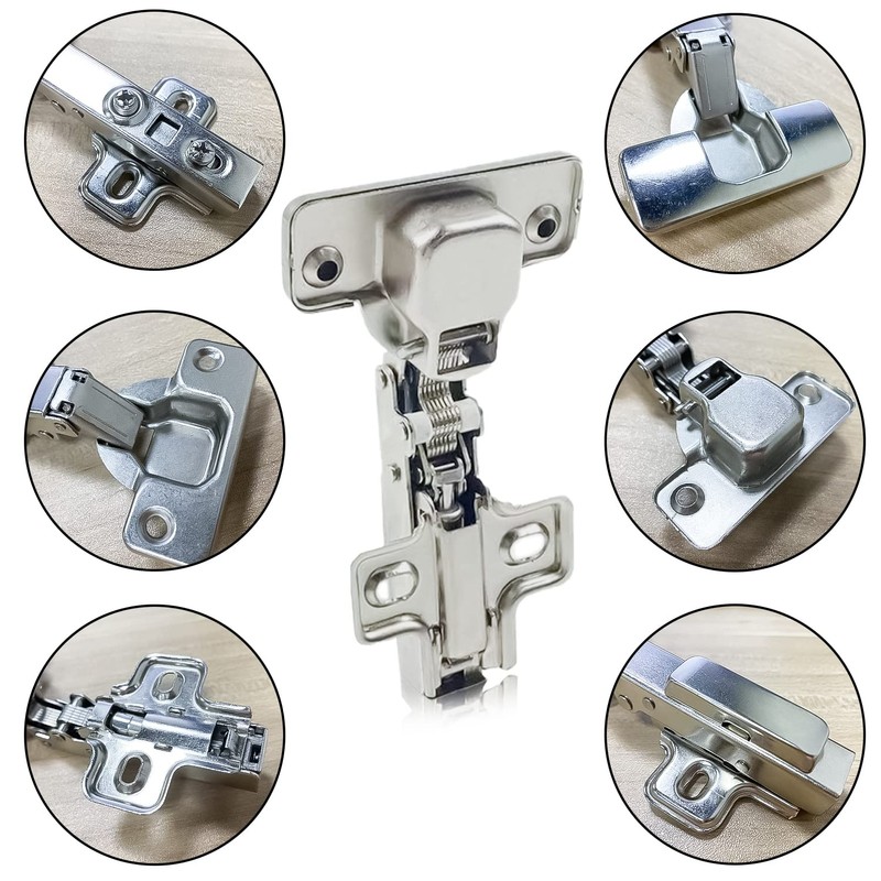 4 Pieces 105° Hinge with Damper, Standard Hinge for Kitchen