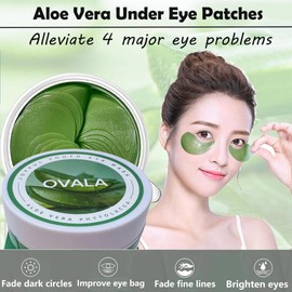 60 PCS Aloe Vera Eye Masks, Gel Collagen Under Eye Patches for Puffy Eyes and Dark Circles Treatments, Reduce Wrinkles and Fine Lines Undereye Patches