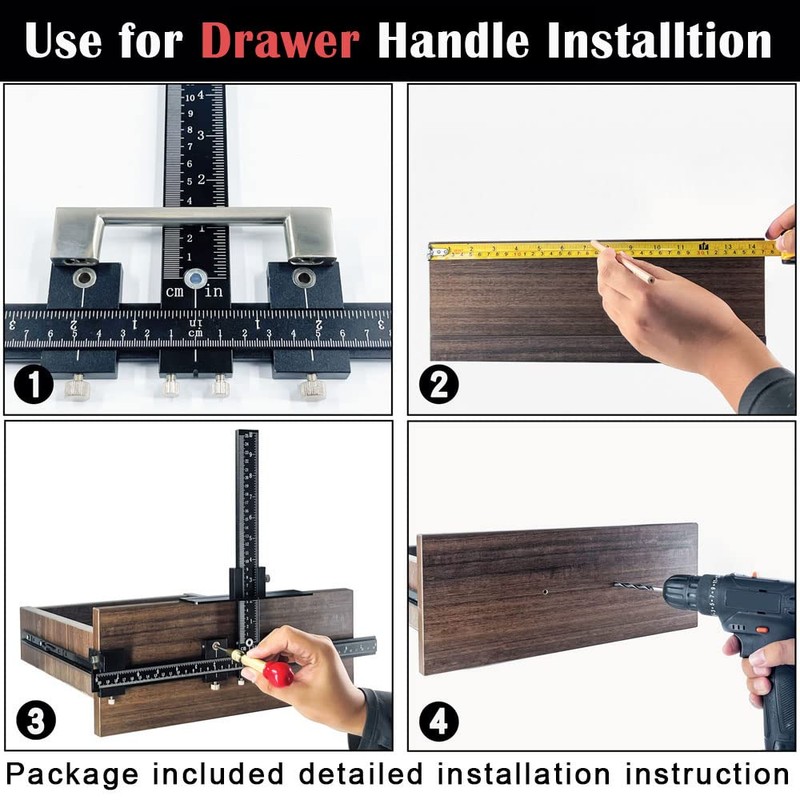 King&Charles Cabinet Hardware Jig, Aluminum Alloy Cabinet Handle Jig with