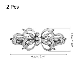 uxcell 2pcs Vintage Sweater Clips, Cape Cloak Clasp Retro Cardigan Clips Shawl Collar Clasp Dress Shirt Brooch Clip for Women (Silver, 2.44" x 1.06")