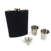 Bambelaa! Hip Flask Black Matt Stainless Steel Gift Set with