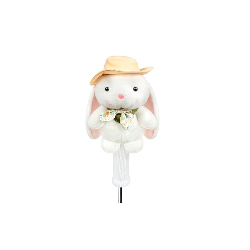 Funny Pudding White Rabbit Golf Headcover, Animals Plush Golf Club