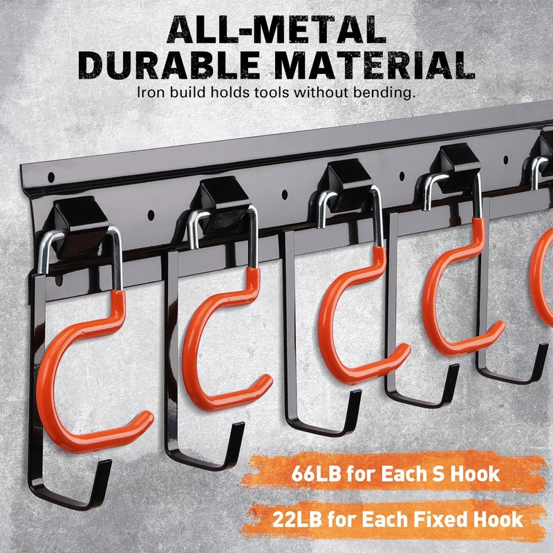 ELEAD 68'' All Metal Adjustable Garden Tool Organizer: Garage Tool