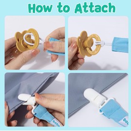 Babygoal Neutral Plastic Pacifier Clips, 6 Pack Binky Paci Holder and Leash for Boys and Girls Fits for Most Pacifier, Binkie Styles & Baby Teethers & Toys and Gift 6PS15-CA