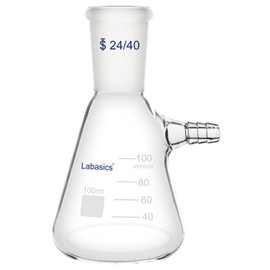 Labasics 100 ml Filtering Flask with 24/40 Standard Taper Joint, High Borosilicate Glass Filter Flask, Bolt Neck with Tubulation, 9 mm Hose Interface
