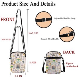 POFULL Theme Park Vacation Trip Gift Magic World Family Vacation Gift Spaceship Earth Crossbody Bag (HERE FOR THE CA)
