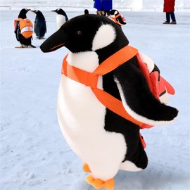 AQCQDQ Simulation Penguin Plush Toy, Cuddly Toy, Cute Backpack Penguin Plush Doll, Travel Penguin Plush Toy with School Bag, Sea Animals Toy, Birthday Gift for Children (20 cm)