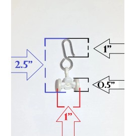 Unbranded Standard Carrier Rollers for Hospital Curtain Track Commercial Grade Hooks 1EACH