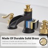 BATHLAVISH Widespread Bathroom Faucet Black Gold, Bathroom Faucet 3 Hole